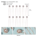 Set de 12 horquillas de girasol con diamantes de imitación oro rosa para novias - Oro Rosa (HS-J3841RG)