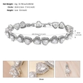 Dettaglio del bracciale tennis in zircone a forma di cuore argento di 18,8+2,5 cm e 1 cm - Stile Cuore Argento (BS-J5470S)