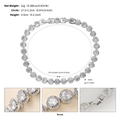 Vista dettagliata del bracciale in zircone argento con castone e specifiche di misura - Stile Tondo Argento (BS-J5471S)