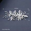 Dettagli dell'accessorio capelli sposa con fiori d'argento e perline blu lucide - Argento