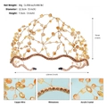 Handmade bridal tiara with amber crystals, copper wire, and rhinestones, 7.5cm height - Champagne (TS-J2927CHAMPAGNE)