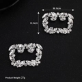 Detailed view of luxury rhinestone shoe clips measuring 6cm by 4cm for wedding heels - Luxury Rectangle Style (SC-J045)