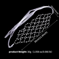 Details zur Kristall-Brautkopfbedeckung mit Maßen von 30 cm Länge und 10 cm Breite - Silber