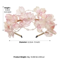 Eleganter Haarreif mit rosa Stoffblumen und Golddraht für das Hochzeitsstyling - Rosa
