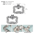 Dettaglio delle fibbie per scarpe con strass che mostrano base in lega e chiusure in metallo - Argento (SC-J098S)