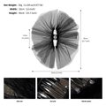 Macro view of hand-sewn black mesh hair claw clip with polyester dacron details - Hand-Sewn Black Mesh Claw Clip Style (HS-J7157BLK)