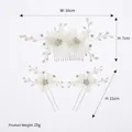 Guida alle taglie del set di pettini e forcine per capelli da sposa con fiori bianchi - Set da Tre Pezzi / Bianco