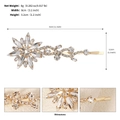 Detail of star-shaped rhinestone hair clip with dimensions 8cm by 3.2cm in gold finish - Gold (HS-J7189G)