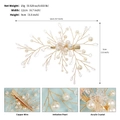 Detailed size specifications for handmade gold bridal hair clip with pearls and crystals - Gold (HS-J7155G)