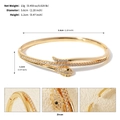 Elegant gold snake bracelet with zircon inlay and black stone eyes, weight 13g, width 1.2cm - Snake Black Eye (BS-J5513G) / Gold