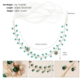 Green crystal bridal headband with gold wire vine and rhinestones for wedding - Forest Style Lace-up / Green
