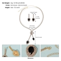 Conjunto de joyas vintage con piedras negras, collar y pendientes largos con pedrería - Negro Con Base Dorada (NS-J6523GBLK)