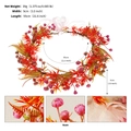 Couronne de mariée avec fleurs rouges, baies roses et résine, longueur 55cm pour photos - Rouge
