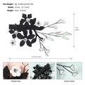 Dettagli dimensioni e fermaglio per capelli a fiore nero in argilla con perle bianche - Fiori in Pasta Polimerica (HS-J7225BLK) / Nero (HS-J7225BLK)