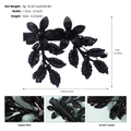 Détails de la pince à cheveux fleur noire de 7,5cm avec perles cristal et fil de cuivre - Noir (HS-J7228BLK)