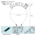 Cerchietto compleanno Dirty 30 argento con strass lucidi e decorazione a corona - Argento