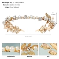 Dimensioni dettagliate del cerchietto sposa con perle e strass su lega dorata - Oro