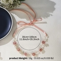 Dettaglio di fascia per capelli da sposa con fiori rosa fatti a mano e perline - Rosa (HS-J6991GPINK)