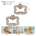 Clip per scarpe rettangolari dorate con strass luminosi per tacchi alti ed eleganti - Oro (SC-J098G)