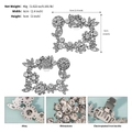Clip per scarpe da sposa in lega d'argento con strass e decorazioni floreali a forma quadrata - Argento (SC-J100S)
