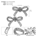 Ein Paar glitzernde Schuhclips mit Strass-Schleife aus Silberlegierung und Eisenklammern - Silber (SC-J095S)