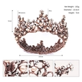 Corona da sposa barocca con dimensioni di 13,5 cm di diametro e 7 cm di altezza - Corona Vintage con Perle e Strass (TS-J2985)