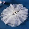Elegant white mesh bow hair claw clip with multi-layer ribbon for bridal wedding hairstyles - French Elegant Mesh Claw Clip (HS-J7157BEIGE)