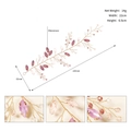 Dettagli tecnici della fascia da sposa con strass rosa e dimensioni dell'accessorio - Vite per Capelli in Cristallo Rosa Viola (HS-J6439G)