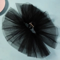 Elegant large black mesh bow hair claw clip with vintage French ribbon styling - Vintage Fluffy Tulle Claw Clip (HS-J7157BLK)