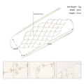 Detalle de diadema de perlas artesanal con hilo dorado y cintas de satén blanco - Estilo Perla Artificial Dorada (HS-J6456G)