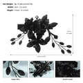 Pince à cheveux fleur noire faite main avec fil de cuivre et perles acrylique - Noir (HS-J7238BLK)