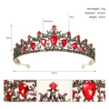 Detalles de la tiara vintage de aleación con piedras rojas, mide 14,5x4,5 cm - Rojo (TS-J2990)