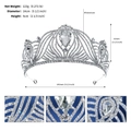 Dettagli della tiara da sposa in strass argento con dimensioni e lavorazione fine - Argento (TS-J3116S)