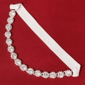 Elegant bridal garter with white elastic band and luxurious floral crystal rhinestones - One Size / White Flower Cluster Style (GS-J012S)
