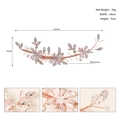 Accessorio per capelli sposa oro rosa con perline fatte a mano e fiori di strass - Oro Rosa (HS-J6461RG)