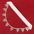 Elegant bridal rhinestone garter with marquise crystals and elastic band on red background - One Size / Clover Rhinestone Chain Style (GS-J011S)
