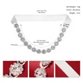 Tabella delle taglie dettagliata della giarrettiera da sposa fatta a mano con strass - Stile Floreale in Strass Bianco (GS-J012)