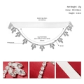 Details des elastischen Hochzeitsstrumpfbandes mit Strass und Maßen für die Braut - Silbernes Blatt Strass Stil (GS-J011)