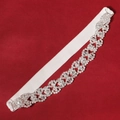 Elegant bridal rhinestone garter with hollow lace pattern on deep red velvet - One Size / White Rhombus Flower Style (GS-J013S)