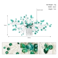 Peineta de novia plateada con cristales verdes de 14cm de ancho y 17g de peso - Estilo Hilo de Plata Cristal Verde (HS-J6472)