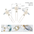 Set di 3 forcine dorate a U con perle d'imitazione e strass a forma di marquise - Set da Tre / Oro