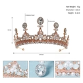 Corona da sposa barocca in oro rosa con perle bianche e cristalli, diametro 14 cm, 91g - Oro (TS-J3032G)