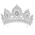 Corona elegante in lega d'argento con strass AB e cristalli per acconciatura da sposa - Argento