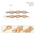 Regenbogen Strass Haarklammern in Wellenform Gold 70mm Länge und 12g Gewicht - Bunter AB Strass Stil (HS-J6506AB)