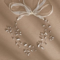 Vigne de cheveux de mariée argentée avec cristaux et rubans en organza blanc - Style Cristal Clair Argenté (HS-J6906S)