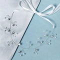 Bandeau de mariée élégant avec fil d'argent, strass en cristal et perles blanches - Branche Perle Strass Argentée (HS-J6499S)