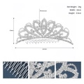 Details des silbernen Strass-Tiara-Haarkamms mit Maßen 100 mm Breite und 35 mm Höhe - Silber Strass Krone Stil (TS-J3051S)