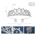Dimensioni dettagliate della tiara da sposa: 12,5 cm di diametro e 3,5 cm di altezza - Argento (TS-J3026)