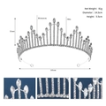 Dettaglio corona in strass argento con peso 81g e diametro 14,5cm specificati - Argento (TS-J3067S)