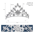 Dettaglio corona barocca con strass, dimensioni diametro 13,5 cm e altezza 8 cm - Argento (TS-J3069S)